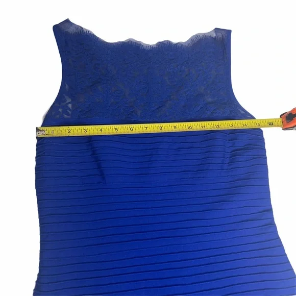 Tadashi Shoji Matte Lace A-Line Jersey Dress Blue -  threedaughtersproperties.com